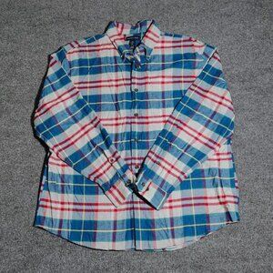 Lands' End Men's Long Sleeve Flannel Button-Down Shirt in size XL